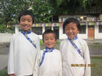 Les 3 plus grands à l'école : Pashi, Tshering et Chhoti