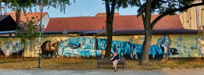 Gulliver et les Lilliputiens, peinture urbaine, Zagreb